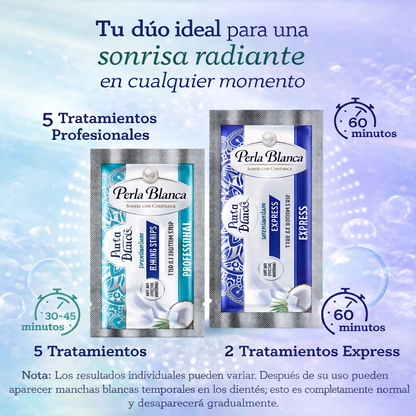 PerlaBlanca® Tiras blanqueadoras de dientes